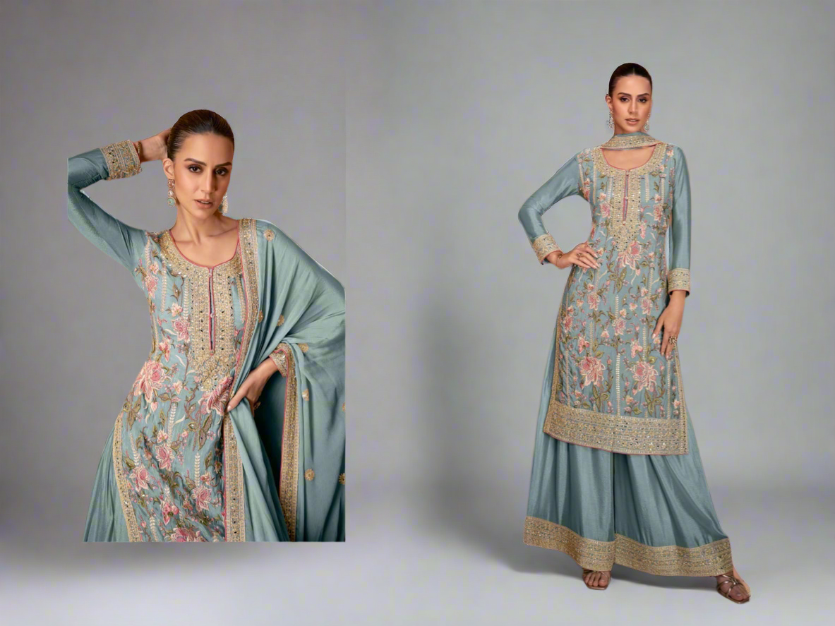 Embroidered Luxury Formal Dress with Dupatta