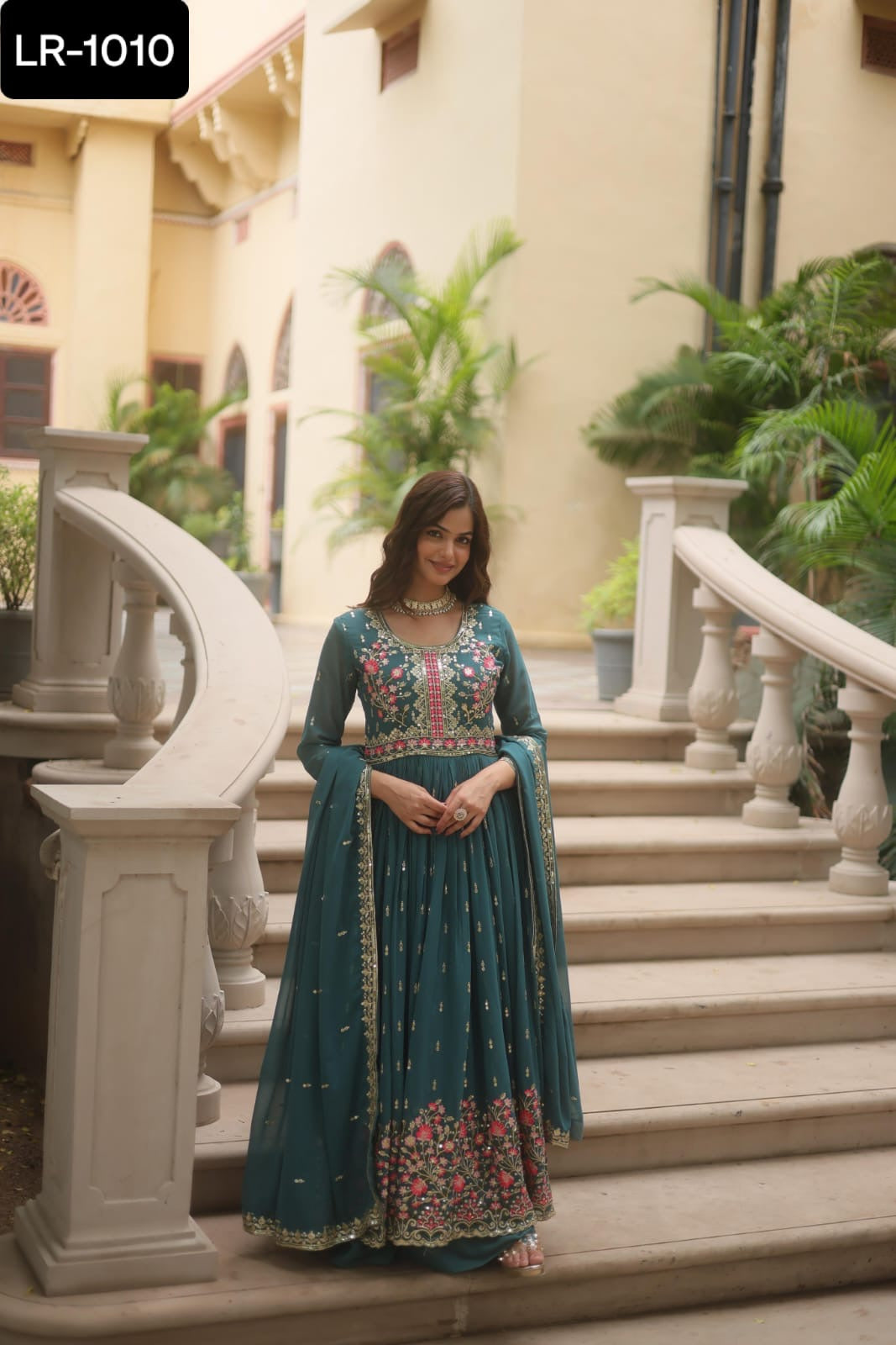 Embroidered Anarkali Dress with Dupatta