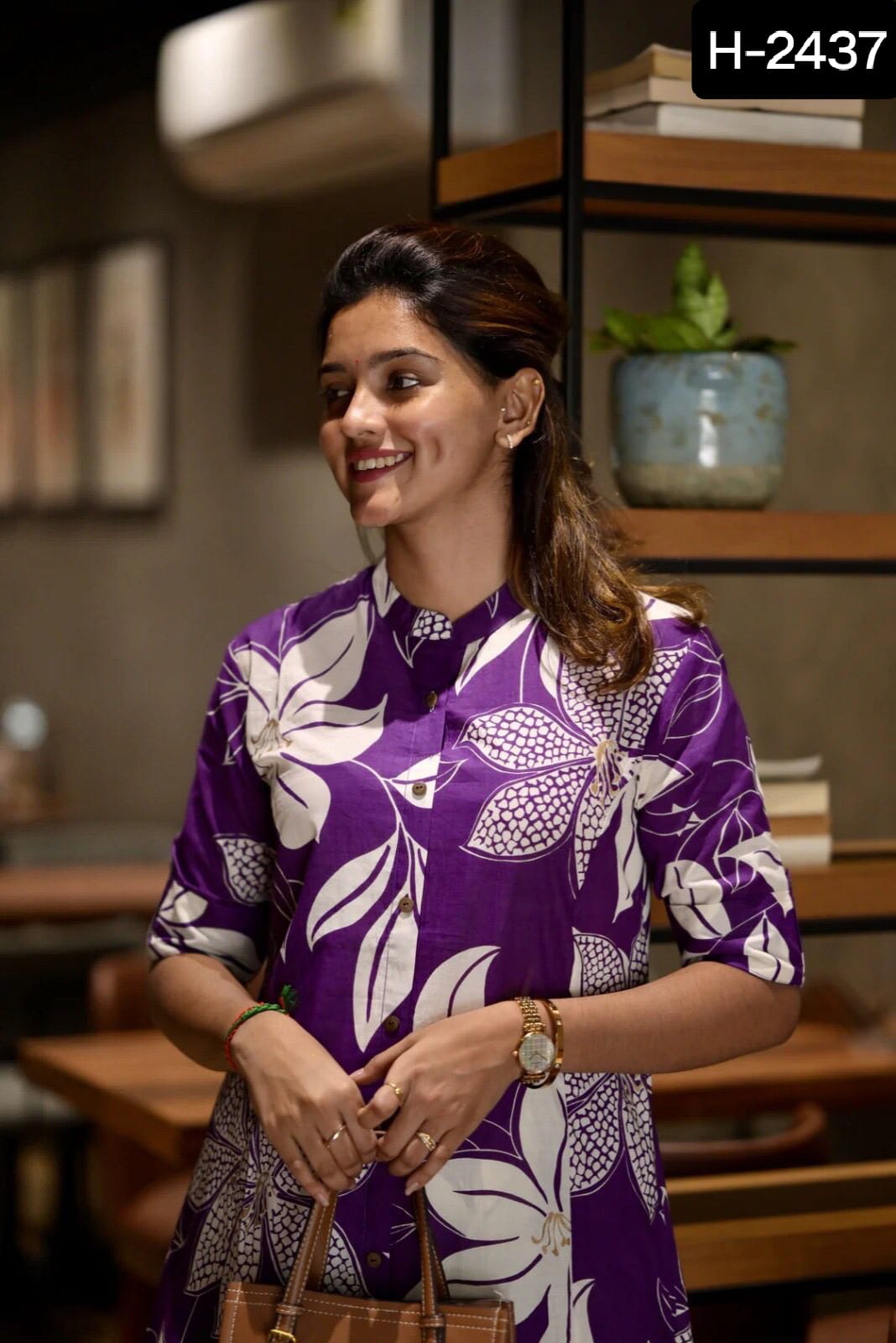 Floral Printed Button-Down Kurti Set