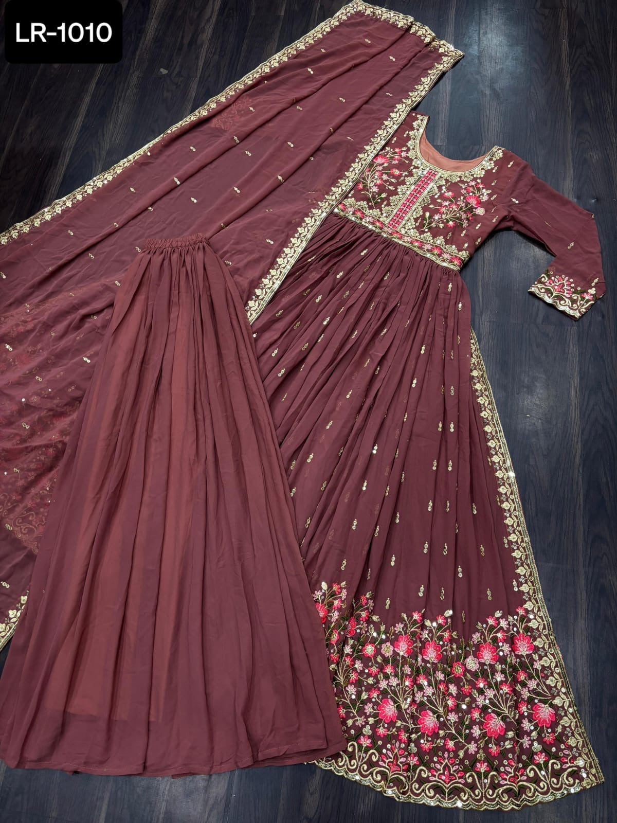 Embroidered Anarkali Dress with Dupatta