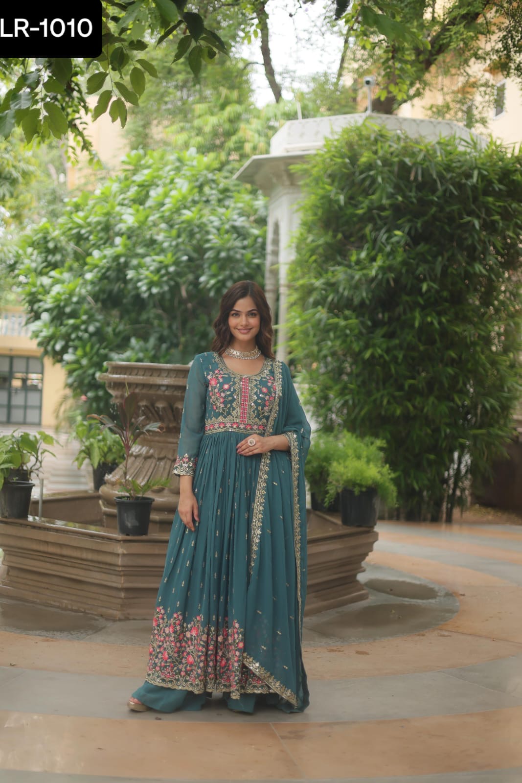 Embroidered Anarkali Dress with Dupatta